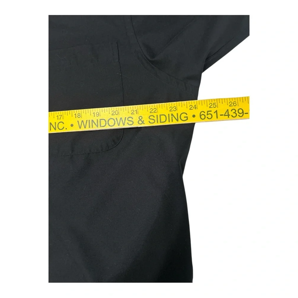 Murano Black Sueded Button Up Short Sleeve Shirt Casual Pocket Men’s Size Large.